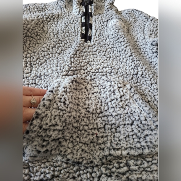 JUSTICE | CHILDRENS GRAY FLEECE JACKET HOODIE WITH FRONT POCKET | SIZE 6/7 - Picture 7 of 9